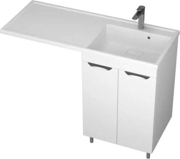 Изображение товара Тумба с умывальником Uncoria Мера 55 с 2-мя дв + Paola Magenta 1200 R (белый)