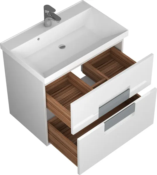 Изображение товара Тумба с умывальником Veneciana Vetro 60 с 2-мя ящиками + Florentina Астория 600 (антрацит)