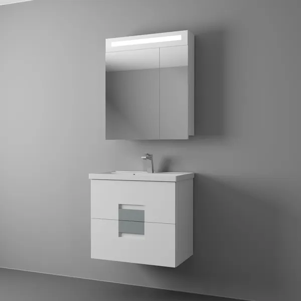 Изображение товара Тумба с умывальником Veneciana Vetro 60 с 2-мя ящиками + Florentina Астория 600 (антрацит)