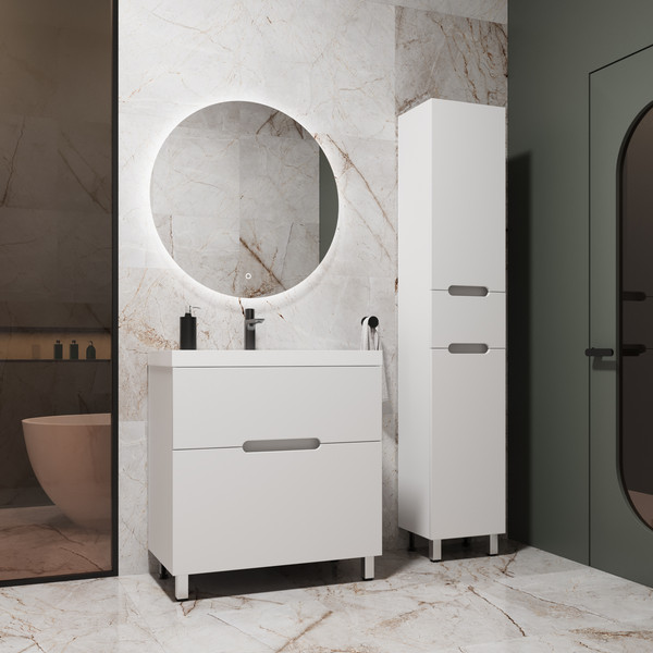 Изображение товара Тумба под умывальник Style Line Матис 70см 2 ящика Plus (напольная, белый матовый)