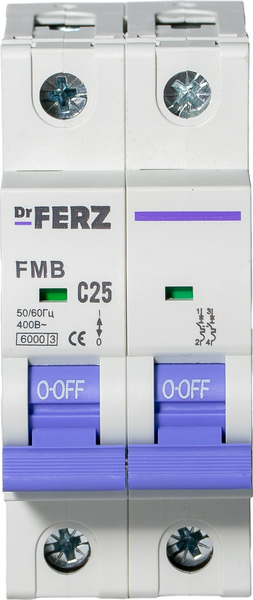 Изображение товара Выключатель автоматический Dr.Ferz FMB-C 6kA 2P 25 C / 21100074FERZ