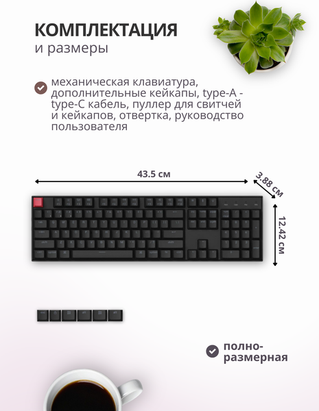 Изображение товара Клавиатура Keychron K10 RGB Brown Switch / K10X-C3 (черный)