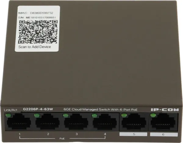 Изображение товара Коммутатор IP-COM G2206P-4-63W