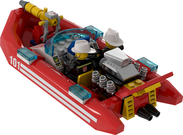 Изображение товара Конструктор Brick Labs Пожарный грузовик и лодка: Отряд Факел / AB-1315