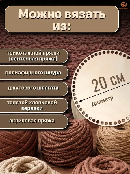 Изображение товара Набор заготовок для творчества Славянская столица Донышки для корзин круглые 20 (5шт)