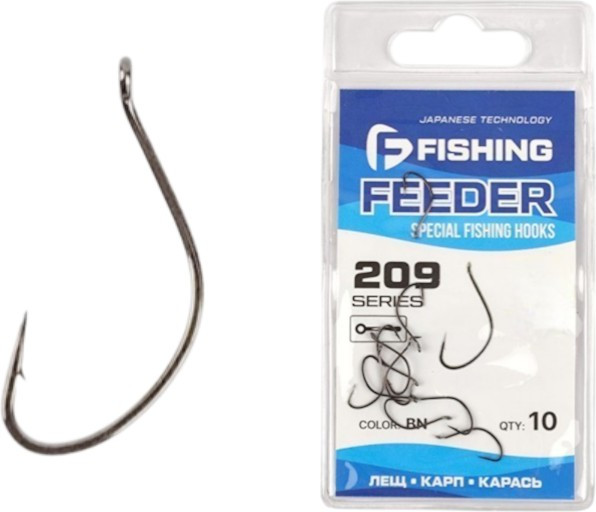 Набор крючков рыболовных F-Fishing Special Feeder Hooks 209 №10 / FSFH209-10BN (10шт) — фото 3