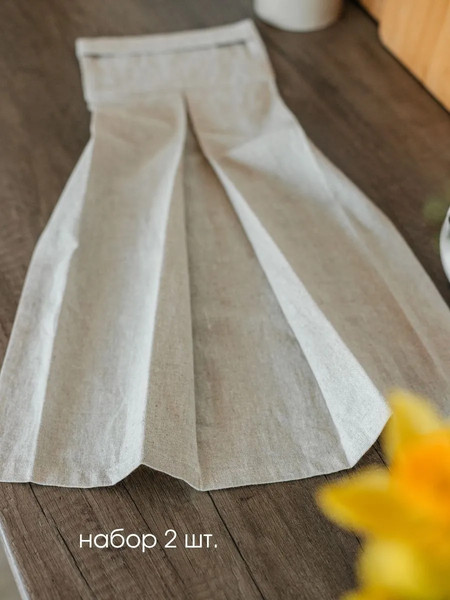 Изображение товара Набор полотенец ОМурМебель Хозяйственные со складками 45x54см (2шт, серый)