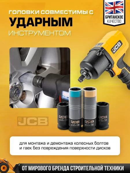 Изображение товара Набор головок слесарных JCB 4035D (64178)
