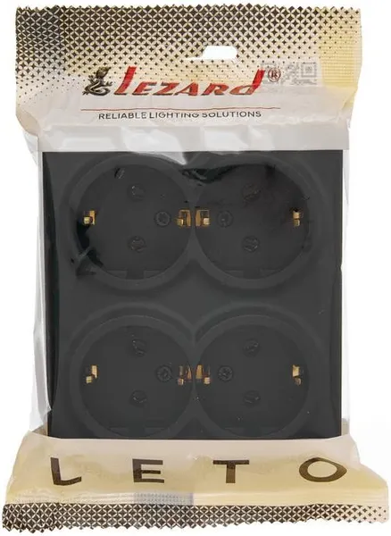 Изображение товара Розетка Lezard 752-4200-127BDP (черный бархат)