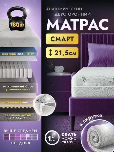 Изображение товара Матрас AMI Смарт 120x200 (в скрутке)