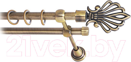 Изображение товара Карниз для штор Lm Decor Веер 006 2р гладкий (антик, 2.4м)