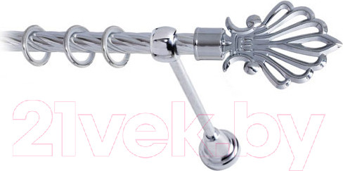 Изображение товара Карниз для штор Lm Decor Веер 006 1р витой (хром, 4м)