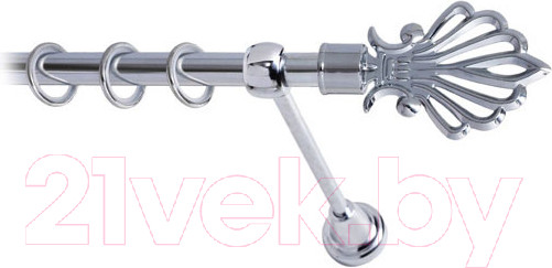 Изображение товара Карниз для штор Lm Decor Веер 006 1р гладкий (хром, 3.2м)