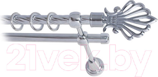 Изображение товара Карниз для штор Lm Decor Веер 006 2р витой (хром, 1.8м)