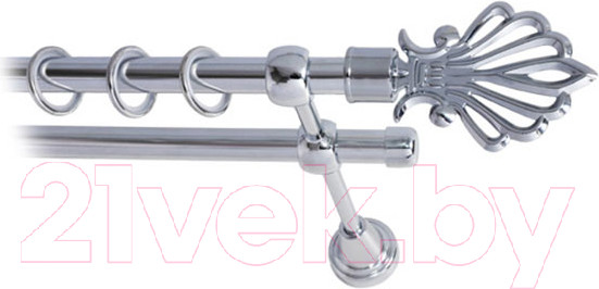 Изображение товара Карниз для штор Lm Decor Веер 006 2р гладкий (хром, 1.6м)