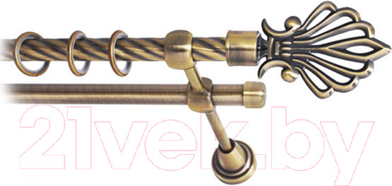 Изображение товара Карниз для штор Lm Decor Веер 006 2р витой (антик, 2.8м)