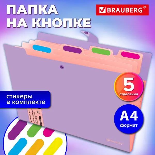 Изображение товара Папка для бумаг Brauberg 274098 (лиловый/персиковый)