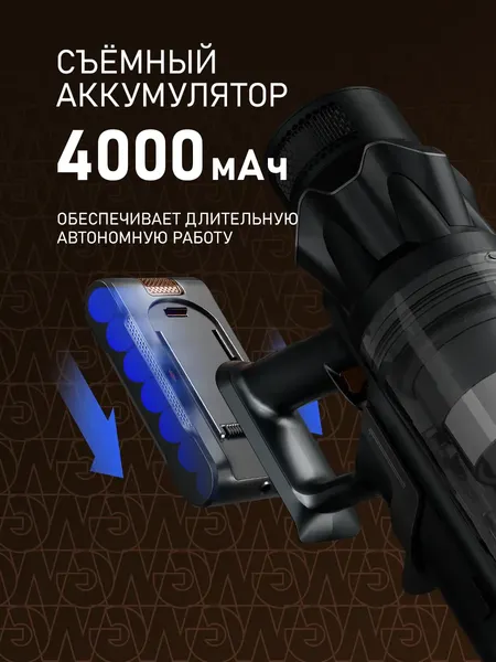 Изображение товара Вертикальный пылесос Weissgauff V17 BLDC 830 Graphite StormBlast Turbo