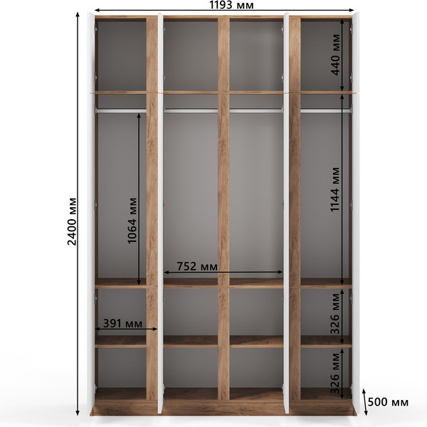 Изображение товара Шкаф Soma Baron 4 (дуб крафт золотой/белый)