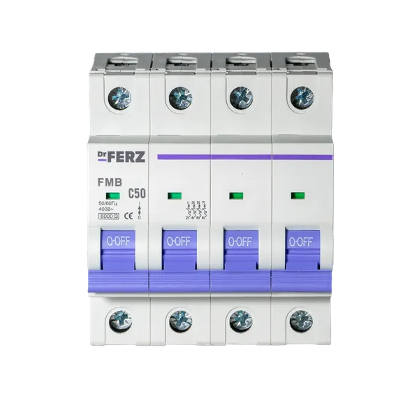 Изображение товара Выключатель автоматический Dr.Ferz FMB-C 6kA 4P 50 C / 21100103FERZ
