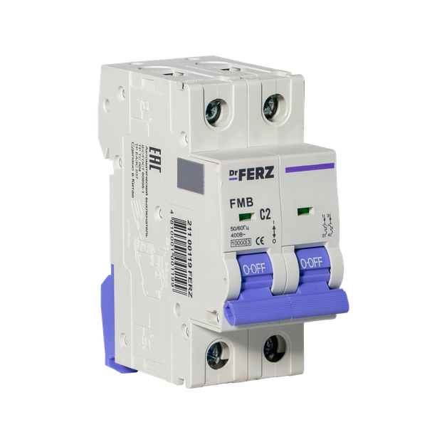 Изображение товара Выключатель автоматический Dr.Ferz FMB-C 10kA 2P 02 C / 21100119FERZ