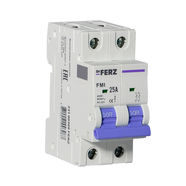 Изображение товара Выключатель нагрузки Dr.Ferz FMI-2P 25A / 23100308FERZ
