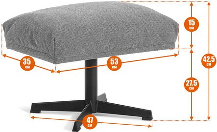 Изображение товара Кресло мягкое Tetchair Relax с пуфом велюр/букле (светло-серый)