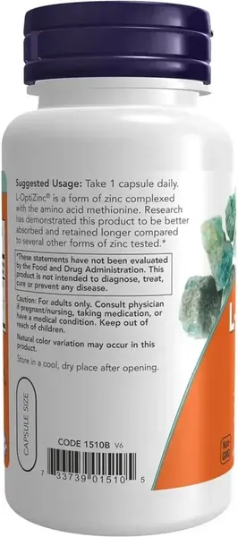 Изображение товара Пищевая добавка NOW Zinc With Copper 30mg (100 капсул)
