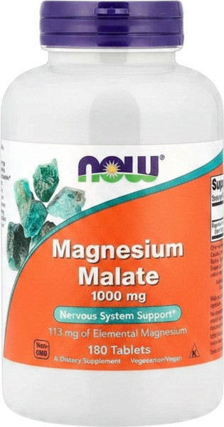 Изображение товара Минерал NOW Magnesium Chelate Malate 1000mg (180 таблеток)