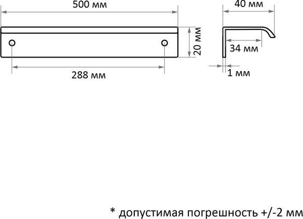 Изображение товара Ручка для мебели CAPPIO RT002BL 9561369 (черный)