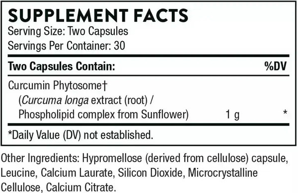 Изображение товара Пищевая добавка Thorne Curcumin Phytosome 1000mg (60 капсул)