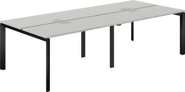 Комплект письменных столов Norden 240х143.8х75 / PR.254.SH.P59.BL (черный/серый бархат) — фото 3