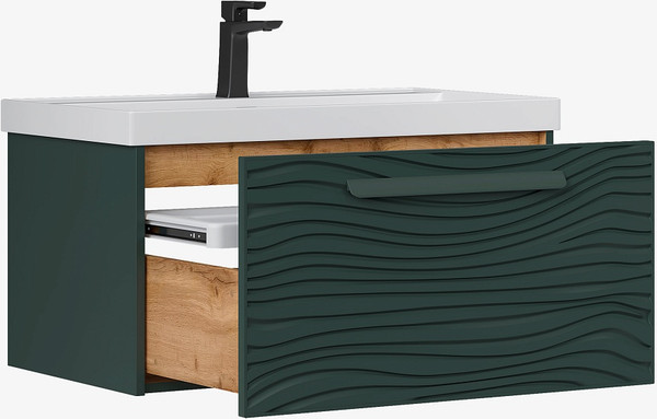 Изображение товара Тумба с умывальником EQUIL Gleam 80.1Y / tpGLEAM80.1Y-34 + Volna Prime 80 (подвесная)