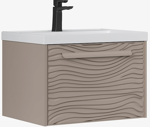 Изображение товара Тумба с умывальником EQUIL Gleam 60.1Y / tpGLEAM60.1Y-25 + Volna Prime 60 (подвесная)