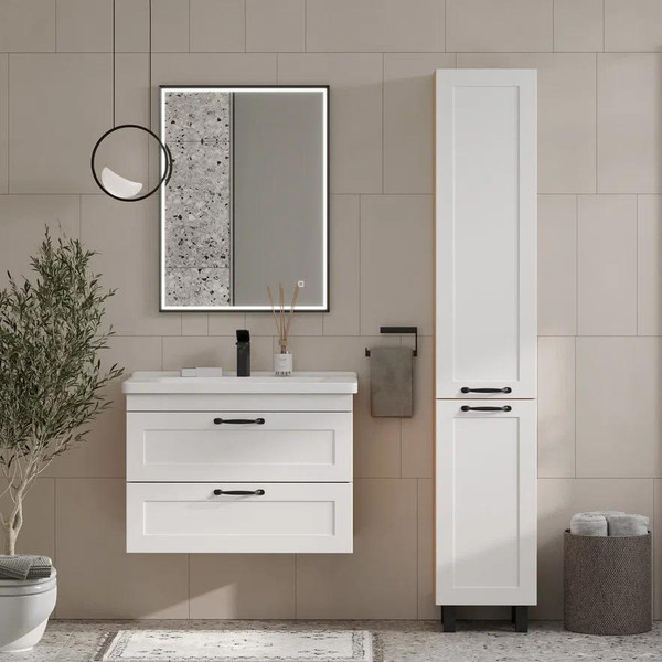 Изображение товара Тумба с умывальником EQUIL Lago 80.2Y + Kirovit Фостер 80 (4640021064733) (подвесная)