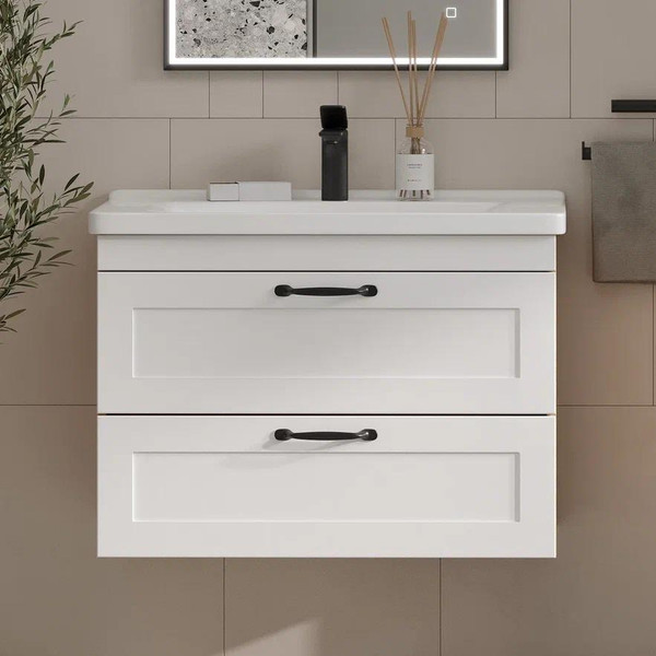 Изображение товара Тумба с умывальником EQUIL Lago 80.2Y + Kirovit Фостер 80 (4640021064733) (подвесная)