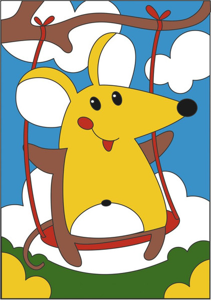 Изображение товара Картина по номерам Lori Мышка на качели / Рхд-012