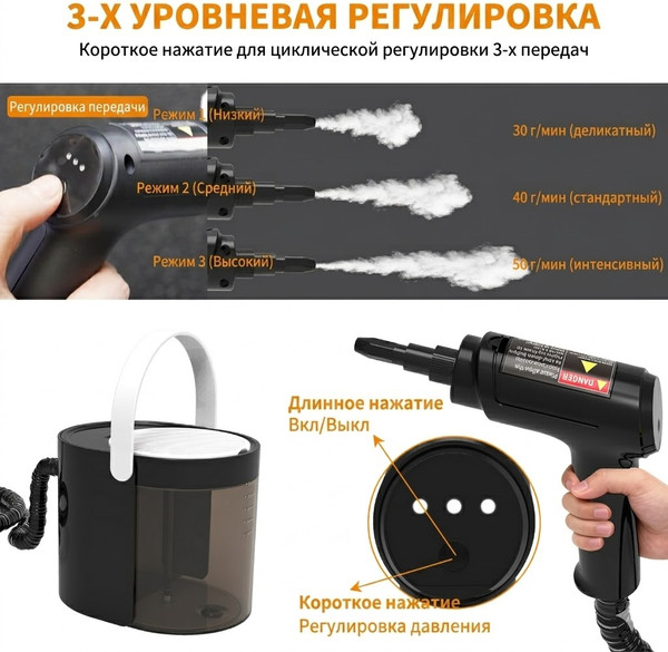 Изображение товара Пароочиститель Brevio EM-J006 (черный)