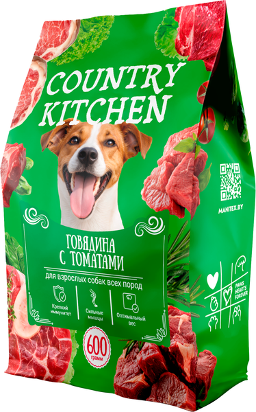 Сухой корм для собак Manitex Country Kitchen Для всех пород Говядина с томатами (600г) — фото 3