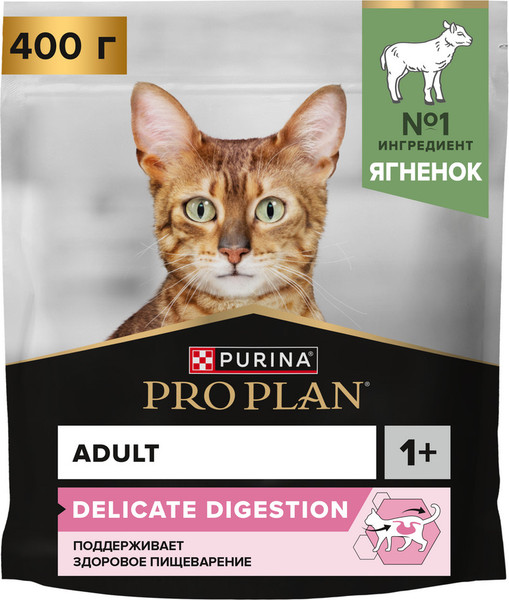 Изображение товара Сухой корм для кошек Pro Plan Delicate Optirenal с ягненком (400г)