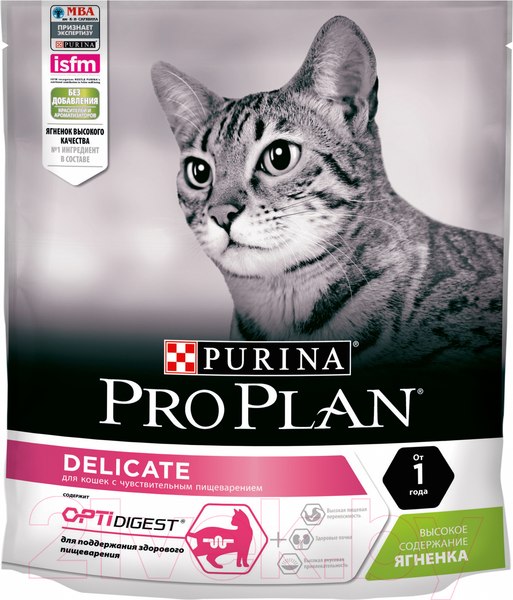 Изображение товара Сухой корм для кошек Pro Plan Delicate Optirenal с ягненком (400г)