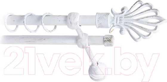 Изображение товара Карниз для штор Lm Decor Веер 006 2р гладкий (белое золото, 2.8м)