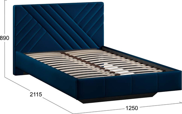 Изображение товара Полуторная кровать ТриЯ Дэлли 1200 Тип 1 (велюр Confetti Blue)