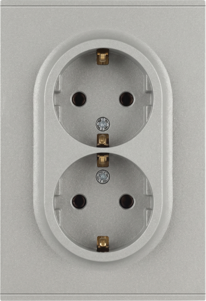 Розетка ЭРА Arktik 16-2104-03 2X2P+E Schuko 16А-250В / Б0070446 (алюминий) — фото 3