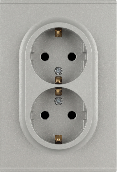 Розетка ЭРА Arktik 16-2105-03 2X2P+E Schuko 16А-250В / Б0070456 (алюминий) — фото 3