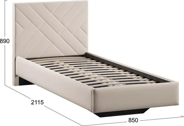 Изображение товара Односпальная кровать ТриЯ Кевия 800 Тип 1  (велюр Confetti Cream)