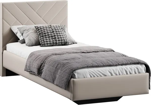 Изображение товара Односпальная кровать ТриЯ Кевия 800 Тип 1  (велюр Confetti Smoke)