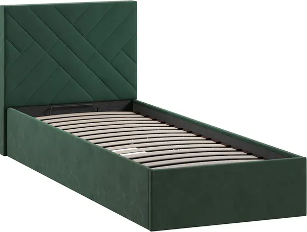 Изображение товара Односпальная кровать ТриЯ Кевия с ПМ 800 Тип 1  (велюр Confetti Deep forest)