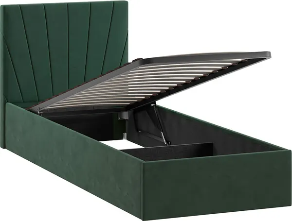 Изображение товара Односпальная кровать ТриЯ Эвори с ПМ 800 Тип 1  (велюр Confetti Deep forest)