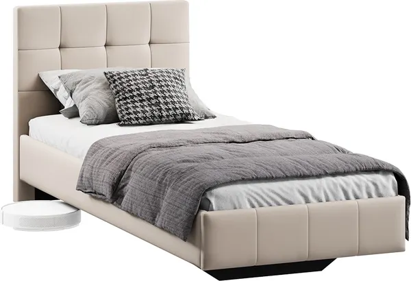 Изображение товара Односпальная кровать ТриЯ Эмма 800 Тип 1  (велюр Confetti Cream)